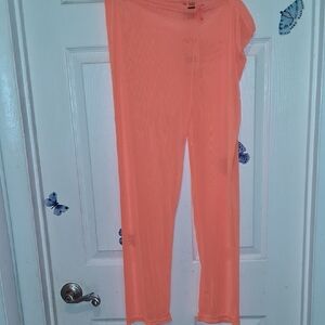 Vibrant Orange Sheer Pants